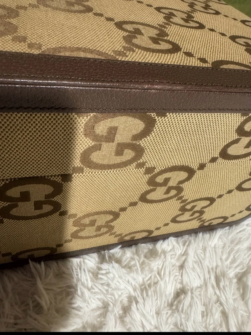 Gucci Jumbo Ridgid Suitcase Brown & Beige GG Monogram with Gold Hardware